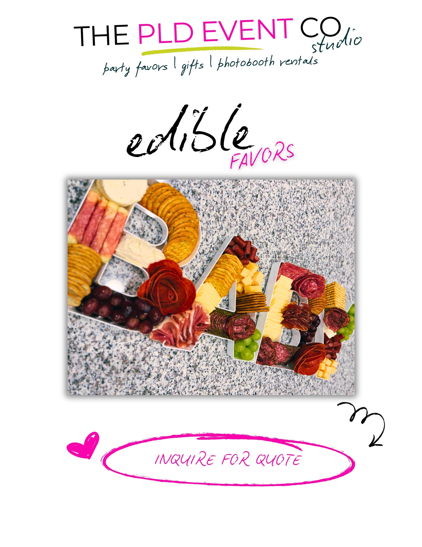 Custom Charcuterie Party Favors & Edible Displays